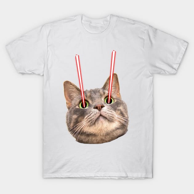 Laser Cat T-Shirt by Barnyardy